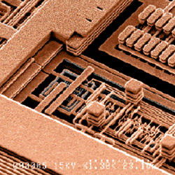 Integrated circuits viewed under the scanning electron microscope