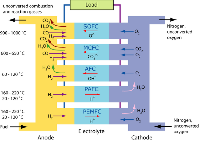 DoITPoMS - TLP Library Fuel Cells - Types of fuel cells