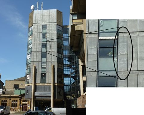 image of metal creep on building