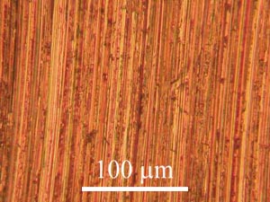 Copper specimen ground with 1200 grit paper