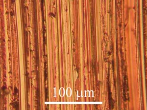 Copper specimen ground with 180 grit paper