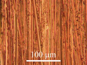Copper specimen ground with 400 grit paper